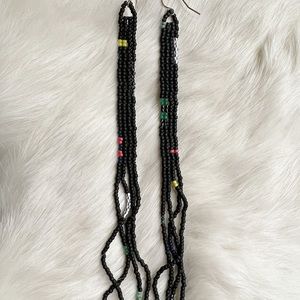 Handwoven glass bead earrings